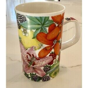 Vintage Dunoon 'Madeira' Mug: Fruit & Flowers Fine Bone China